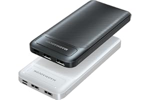 MAOMAOCON Lot de 2 batteries externes de 10600 mAh - Minces et puissantes - Entrée et sortie USB C - Chargeur portable avec 4 ports - Compatible avec les smartphones, montres intelligentes, etc.
