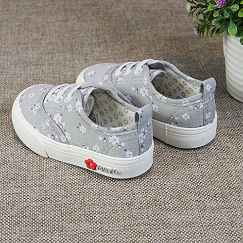 EOZY Kinderschuhe Mädchen Floral Canvas Schuhe Low-Top Sneakers - 3