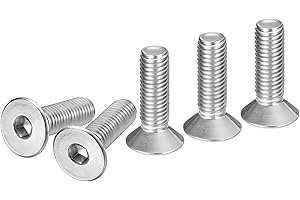DTGN M10-1.5 x 35mm Flat Head Socket Cap Screws, 10 Pack 304 Stainless Steel Hex Socket Flat Head Screws, Full Thread, Countersunk Bolts