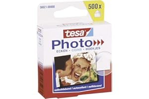 Tesa - 56621-00000-00 - Photo autocollants - Spécial Coins - 500 pièces - Transparent