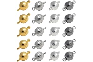 MOAMUN 20 Packungen Halskette Armband Magnetische Verschlüsse Für Ketten , Schmuck Magnetverschluss Für Halskette Armband Machen (Mix 8mm)