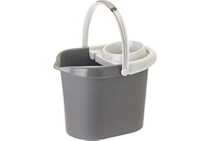 VIGAR - Cubo Rectangular Gris con Escurridor de 12 L