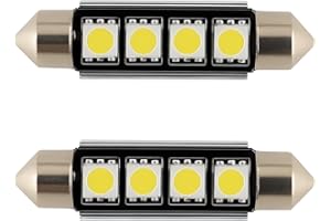 LED-MAFIA LED 12V Soffitten 43 mm weiß Innenraum Ersatz Beleuchtung warmweiß rot kaltweiß pink blau gelb (kaltweiß, 2 Stück)