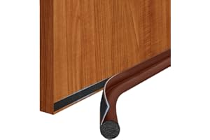 AMOMYDOG Paraspifferi Sottoporta, 96cm Guarnizione Porta Rimovibile, Paraspifferi Porta Antirumore Autoadesivo, Antispifferi Sottoporta Lavabile Può Prevenire Efficacemente Vento, Insetti (Marrone)