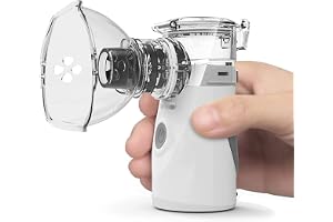 Maclean PR-835 Bärbar inhalator för barn och vuxna, tyst inhalator, nebulisator, två masker, munstycke, nebulisator-set, USB, uppladdningsbar, kompakt