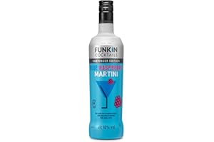 FUNKIN Cocktails Ready to Drink Blue Raspberry Martini Bottle | Just Chill & Serve | Vibrant & Fruity Flavour | Pre-Mixed & Ready to Drink Cocktails, Great-Tasting Bar-Quality Mix | 10% ABV | 700ml
