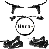 Set Freni Idraulici MTB A Disco, Con Rotori 160 Mm, Cavi Anteriore 80 Cm E Posteriore 140 Cm, In Lega Di Alluminio