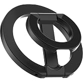Teknoft MagSafe ile Uyumlu Ayarlanabilir Manyetik Stand ve 360&deg; D&ouml;nebilen &Ccedil;ıkarılabilir Metal Telefon Tutacağı (Siyah)