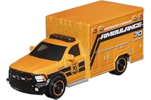 MATTEL Matchbox Moving Parts 70 Years Special Edition Vehículo fundido a presión – HMV12 ~ Inspirado en la ambulancia Ram 2019 ~ 5/5 Naranja y Negro