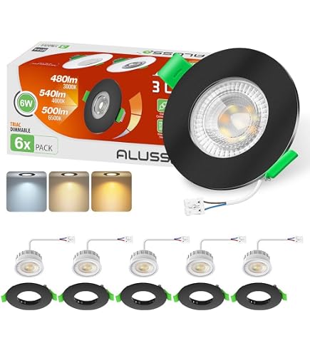 Lot De 10 Spots LED Encastrables Extra Plats - 5W, IP44, 3 Températures De Couleur, Pour Salle De Bain Et Cuisine