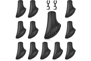 FRECOO 12 Stück / 6 Paar Walking Stöcke Gummipuffer Asphaltpads Nordic Walking Pads für Alle Gängigen Nordic Walking Stöcke-Wanderstöcke - Trekking Stöcke mit einen Durchmesser von 11mm
