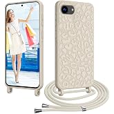 Case with Rope Compatible with iPhone 16E/iPhone 17E, CaseLover Leopard Print Soft Silicone Case with Adjustable Collar Neck