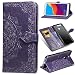 Produktbild Misteem Mandala Hülle für Huawei Honor 9 Lite, 3D Retro Blume Motiv PU Leder Hülle Klappbar Flip Wallet Case Cover Bookstyle Stoßfest Stand Magnet Schutzhülle für Huawei Honor 9 Lite - Blumen Lila