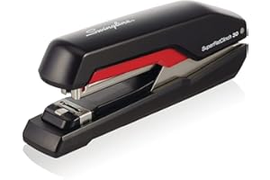 Swingline SuperFlatClinch 30 Agrafeuse de bureau, capacité de 30 feuilles, noir/rouge (5000596A)