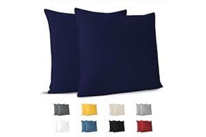 Set da 2 x Federa Cuscino 40 x 40 cm, Bianco Cotone, Dreamzie - 100% Jersey di Cotone - Federa da Cuscino 40 x 40 cm - Copri Cuscino per Letto - Fodera Protezione per Cuscino