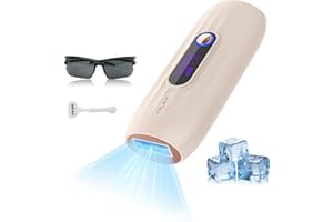 MLAY IPL Hair Removal Device with Ice Cooling for Painless & Long Lasting Hair Removal, Lightweight Laser Hair Removal Device with 600nm Red Light & 2 Flash Modes for Body, Face, Bikini Laser Hair Removal