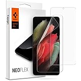 Spigen NeoFlex Screen Protector Compatible with Samsung Galaxy S21 Ultra, 2 Pieces, Full Coverage, Anti-Scratch, Responsive T
