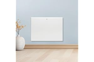 Purus 600W White Electric Radiator Heaters for Home, Bathroom Safe Electric Heater Setback Timer Lot 20 & Advanced Thermostat Control Wall Mounted or Floor Standing Low Energy Panel Heater