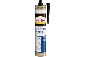 PATTEX Silicone Universale Bianco, Sigillante bianco Bagno, Cucina e Serramenti, Adesivo sigillante Resistente alla Muffa, Silicone Multimateriale, 1 Cartuccia da 280 ml