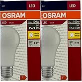 Osram LED Ampul, E27 Duy, 13W (100W), 2700K Sarı Işık, Enerji Tasarruflu, 2 Adet