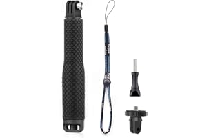 GEPULY Perche à Selfie Courte étanche réglable pour caméra d'action GoPro Hero 13 12 11 10 9 8 7 6 5 Akaso DJI Osmo 5 Pro Noir