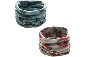 ENSTAB 2 Pcs Écharpe Cache-cou Enfants Coton Automne Hiver Écharpe Bébé Boucle Cache-cou Foulards Bébé Filles et Garçons…