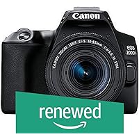 (Renewed) Canon EOS 200D II 24.1MP Digital SLR Camera + EF-S 18-55mm is STM Lens + EF-S 55-250mm is STM Lens (Black)
