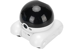 ASHATA Telecamera di Sicurezza Domestica a Doppio Obiettivo 1080P con Ruote Cingolate, Controllo Tramite APP, per Monitoraggio Interno, Tracciamento Animali (32G 300W)