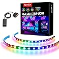 Speclux Striscia indirizzabile a LED - Striscia d'arcobaleno con magnete e adesivo bifacciale, Intestazione 5V ADD, compatibi