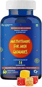 Carbamide Forte Multivitamin for Men Gummies with Superfoods & Antioxidants for Immunity, Minerals for Energy & Probiotics for Digestion | 24 Ingredients - 60 Veg Gummies