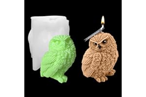 Voyyphixa Stampo Silicone Gufo Resina Stampo per Candele Gufo Stampo per Resina Epossidica Animaletti 3D Owl Resin Mold Silicone per Stampi da Colata per Decorazione di Torte, Cioccolato, Sapone