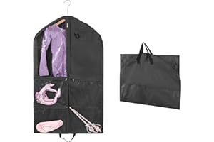 NOGSAY Kinder-Kleidungstasche mit 5 Taschen,Faltbare Kinder Kleidersack Kurz Kleidungs Hängeabdeckung für einfache Organisation für Tänzer,Aufführungen,Wettbewerbe,Schönheitswettbewerbe,Reisen und mehr