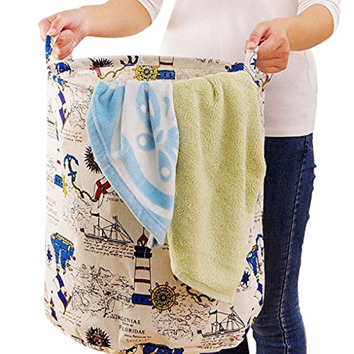 Wäschekorb,Faltbarer Baumwolle Wäschesammler Wäschetruhe Wäschesack Wäschesack Wäschebeutel Canvas Laundry - 6
