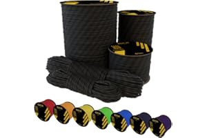 EdcX Paracord 4mm, 20+ colori militari (15m, 30m, 50m, 100m, 300m) | Ideale per campeggio, sopravvivenza, attività all'aperto | Corda 100% nylon 4 mm | Corda Tattica 550 Tipo III (Black Forest, 15 m)