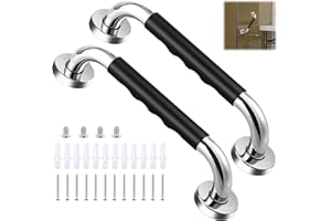 UNIDEAL 2 Pièces Poignée de Baignoire, 33 cm Antidérapante Barre d'appui de Salle de Bain, Barre d'Appui en Acier Inox Murale Poignée de Douche pour Personnes Âgées/Handicapées/Enfants/Enceinte
