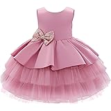 FEOYA Formal Wear Children Festive Christening Dress Ball Gown Girl Bow Lace Dress Pageant Wedding Party Tutu Christening Par
