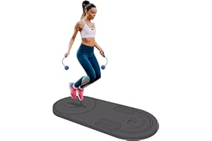 LaiEr Tapis antidérapant pour corde à sauter - Protection des genoux - Absorption des chocs - Corde à sauter - Tapis d'exercice pour fitness et gym à domicile (140 x 62 x 20/30 mm)