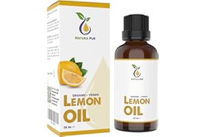 NATURA PUR Olejek cytrynowy Bio 30 ml – 100% naturalny olejek cytrynowy, wegański – olejek cytrynowy (Citrus Limon Peel Oil) – olejek cytrusowy zapewniający dobry sen, lampa zapachowa, dyfuzor