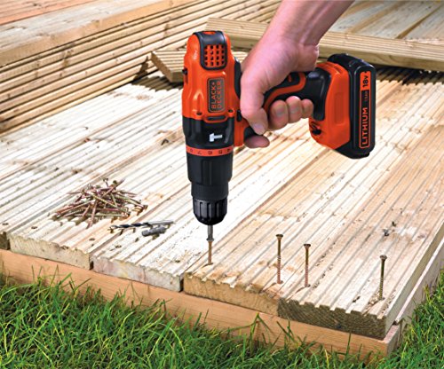 Black + Decker 18V Lithium-Ionen 2-Gang Akku-Schlagbohrschrauber, 10 Drehmomentstufen, ohne Akku und Ladegerät, BDCH188N - 6