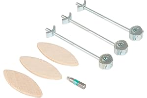 Trend ZIPBOLT Kit de Conexión para Encimeras de Laminado Compacto, Grosor 12-15mm, Acero Zincado, Incluye Broca Torx T25 y Galletas Nº20, ZIP/20/100/3