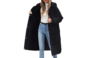 Generisk dunjacka dam vinter varm, vinterjacka lång quiltad kappa förtjockad vinterrock elegant huvjacka ledig dunrock bekväm