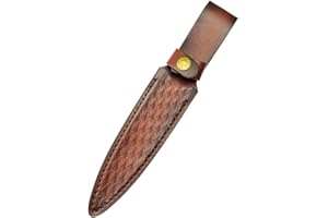 Aibote Fixed Blade Knife Sheath Fits up to 6.8" Blade,Leather Straight Knife Sheath Case Holder Scabbard Tactical Holster with Belt Loop