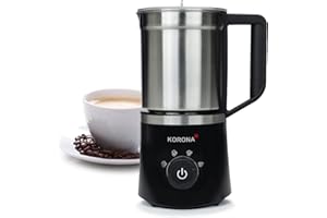 Korona 18050 Espumador de leche por inducción, eléctrico | Capacidad de 400 ml | Recipiente de leche apto para el lavavajillas | Para espumar leche fría y caliente y para calentar leche | 4 programas