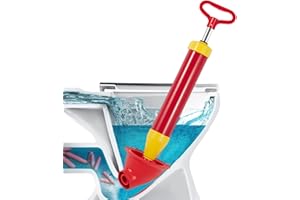 WEKUW Stantuffo WC, Dispositivo di Rimozione Degli intasamenti WC Pompa Carichi a Pressione Stantuffo Pulitore per Tubi ad Aria Compressa ad Alta Pressione, per Vasca da Bagno,Cucina(Rosso)