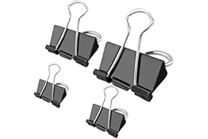 NORTHERN BROTHERS Binder Clips - 100 Pcs Foldback Clips 4 Sizes Paper Clips Stationary Clamp Clips 15mm 19mm 25mm 32mm
