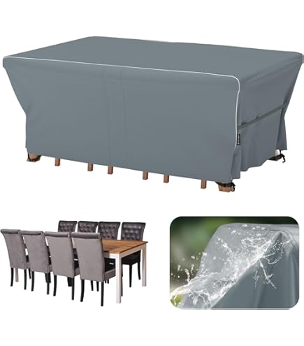 Velway Tuinmeubelhoezen Voor Buiten: 180 X 120 74 Cm Waterdichte Winddichte Terrastafelhoes Met Ventilatieopening Anti Uv Stofdicht Rotan Meubelset Rechthoekig Zwart 750619517