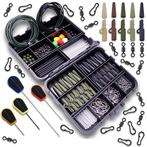 Bank Tackle Carp Fishing Terminal Tackle Box Lead Clips Hooks Baiting Needles Swivels Corn 15 Colour Variations Available