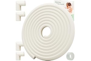 Dekukar Kantenschutz Baby Proofing (Große 2.3m/7.5ft + Kante 4 Eckenschützer), Schwerlast Soft NBR Schaum Möbel Kamin Tische Sicherheit Stoßstange Schutz Guards (vorgeklebt, einfache Installation)