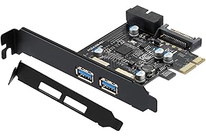 YABOANG PCI-E zu USB3.2 Gen 1 Karte, 5 Gbit/s PCI Express (PCIe) Erweiterungskarte mit 20-poliger USB 3.0 Front Header USB-Karte, Interner USB3.0 Hub-Konverter unterstützt Windows 10/8/7/XP