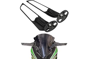 BIUGERCN Rétroviseur de Moto Rétroviseur latéral Rotatif Supersport Rétroviseurs latéraux 360 degrés universels pour ER6F ER6 F ZX6R ZX6 R 2009-2024